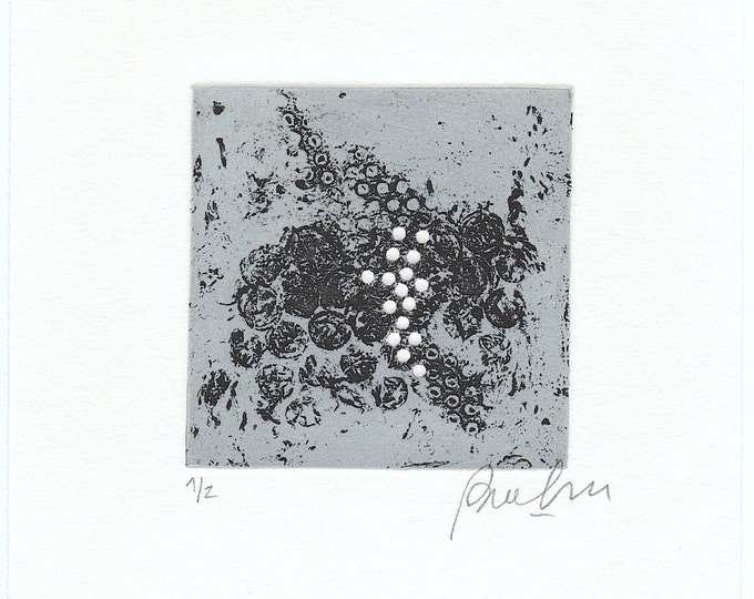 Pattern Intaglio Print Small Original Intaglio Art Print - Squared Etching Print - Etsy