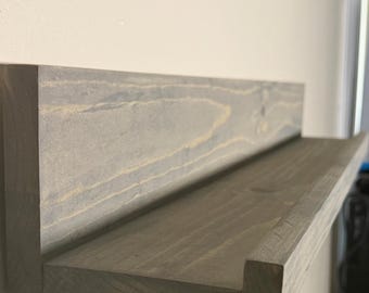 Rustic Farmhouse inspired picture ledge.