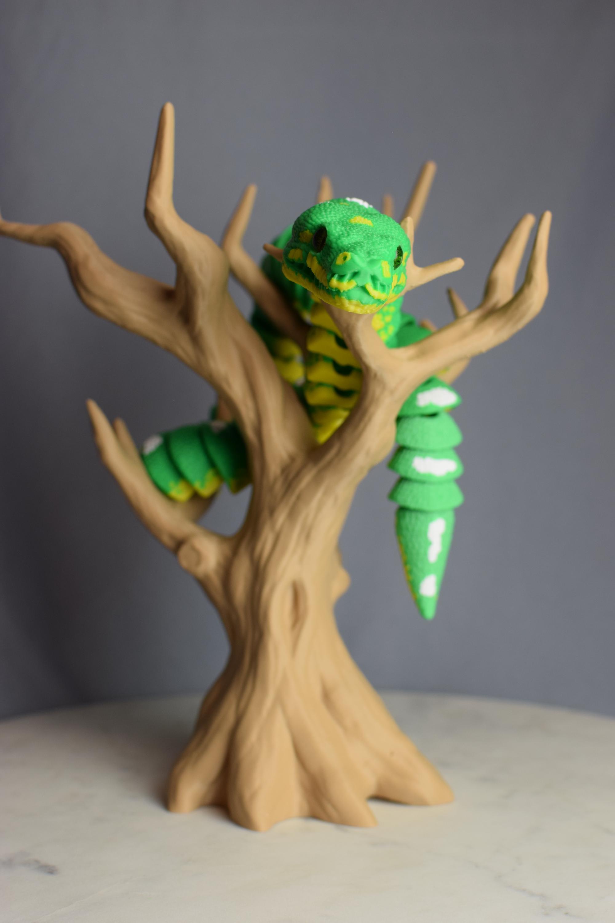 Articulated Green Tree Python – Flexible 3D Printed Fidget Toy, Reptile ...