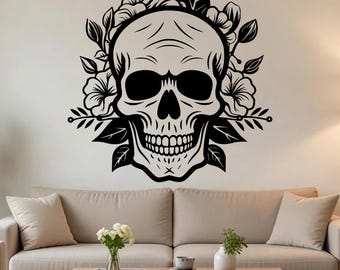 Gothic Skull Rose Metal Wall Art | Laser Cut File, CNC Plasma Design (SVG, DXF)