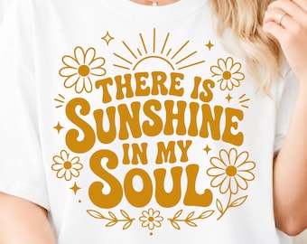 Retro Boho Summer PNG Sunshine in My Soul, Floral Coquette Hippie Shirt Design, Aesthetic Sublimation PNG, Girly Summer Vibes