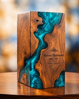 Personalized Wooden Resin Urn Box for Human or Pet Ashes | Handmade Cremation Urn for Burial, Memorial Keepsake | Costom Engraved Available By Woodandwondersarts Made by woodandwondersarts Shop owned by SHAH ALAM 5 months on Etsy