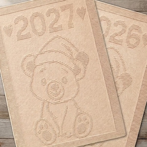 First Christmas Teddy Bear Baby Blanket Knitting Pattern, Birth Year 2026 2027, PDF Gift