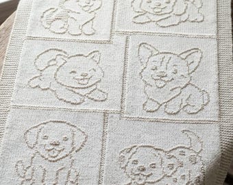 Stickmönster till Puppy Love-filt för babyn – Hundmotiv | Nybörjarvänlig | PDF