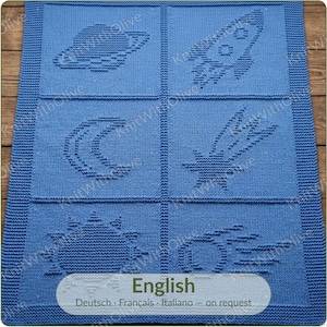 Baby Blanket Knitting Pattern – Space Adventure Motif | Beginner Friendly | PDF Download
