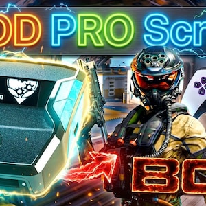 Könnte beinhalten: Ein Bild mit dem Text "COD PRO Script". Es zeigt ein schwarz-blaues Gerät mit dem Text "Zen", eine futuristische Figur mit Helm und einen weißen Gamecontroller mit bunten Lichtern. Die Zahl "307" ist ebenfalls zu sehen.
