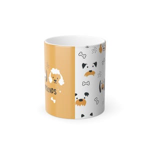 Taza con estampado de perro que cambia de color / Taza de café de cerámica termosensible