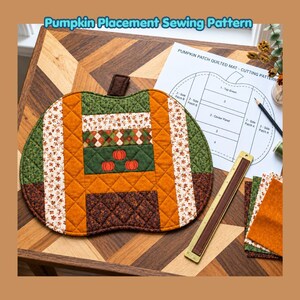 Kürbis-Tischset-Nähanleitung (PDF), gestepptes Herbst-Tischset, Tischdeko für Thanksgiving, einfache DIY-Anleitung, sofortiger Download, Geschenkidee