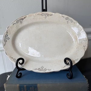 Homer Laughlin Virginia Rose Silver Scroll Platter