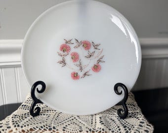 Plato vintage Fire-King con diseño Fleurette (juego de 2)