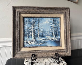 Pintura al óleo “Bosque invernal” firmada por Aronson.