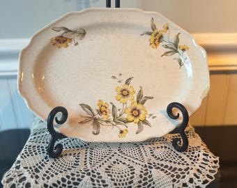 Vintage Herbst Nebel ovale Servierplatte