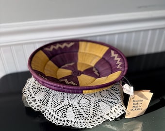 handcrafted, hand-woven basket from Uganda