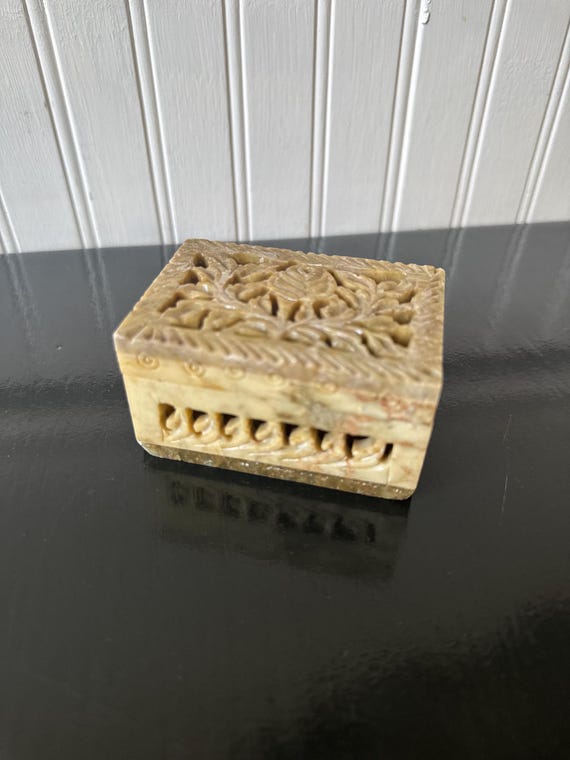 Carved Soapstone trinket box