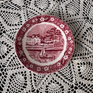 Vintage Palissy Pottery England transferware plate or saucer