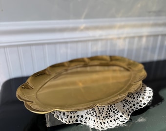 Bandeja ovalada de latón de estilo vintage para servir