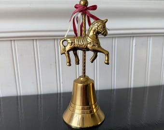 Campana de carrusel de latón antiguo