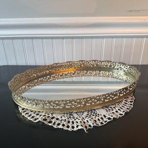 Vintage Gold Tray Mirror - Etsy