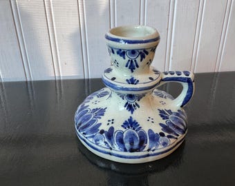 Vintage Delftsblauwe kandelaar