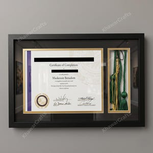 Wood Diploma Frame with Tassel Holder with Glass Front, Graduate Frames,  Diploma Display Case, Master Diploma Frame, Certificate Frames