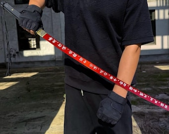 Katana táctica Ghostrunner, espada samurái de acero de alto manganeso, réplica de videojuego y accesorio para cosplay.