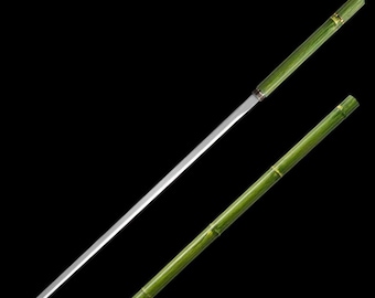 Tang Dao forjado a mano estilo bambú, acero de alto manganeso, espada china de colección.