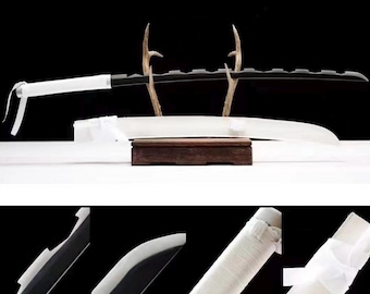 Espada Nichirin de Inosuke Hashibira de Demon Slayer: Réplica de cosplay de acero al carbono