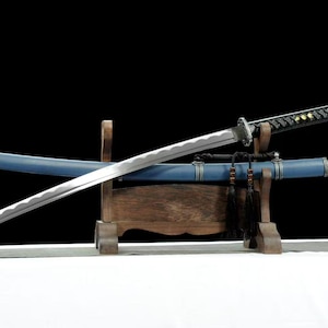 Type 98 Command Sword Replica, Manganese Steel Blade, Microfiber Leather Sheath, Military Collector Ornament