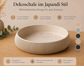 Dekoschale Japandi, moderne Schale für Deko,   Aufbewahrung, Allzweckschale, catchall, 3D-Druck (versch. Größen u. Farben)