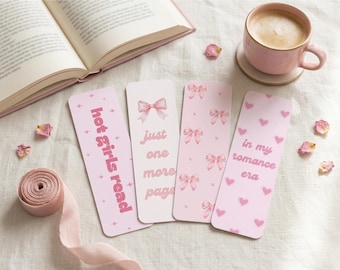 Hot Girls Read Bookmark Bundle | Coquette Printable Bookmarks for Romance Readers | BookTok Digital Download