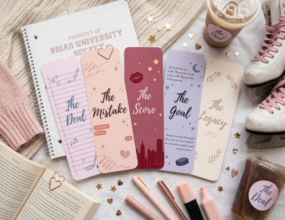 Off Campus Series Inspired Printable Bookmarks Bundle | BookTok Hockey Romance Digital Download | Bookish Gift