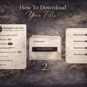 Instructions for downloading digital files from MidnightCreativeStu.