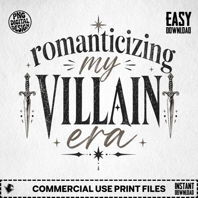 Romanticizing my villain era text with decorative swords.
