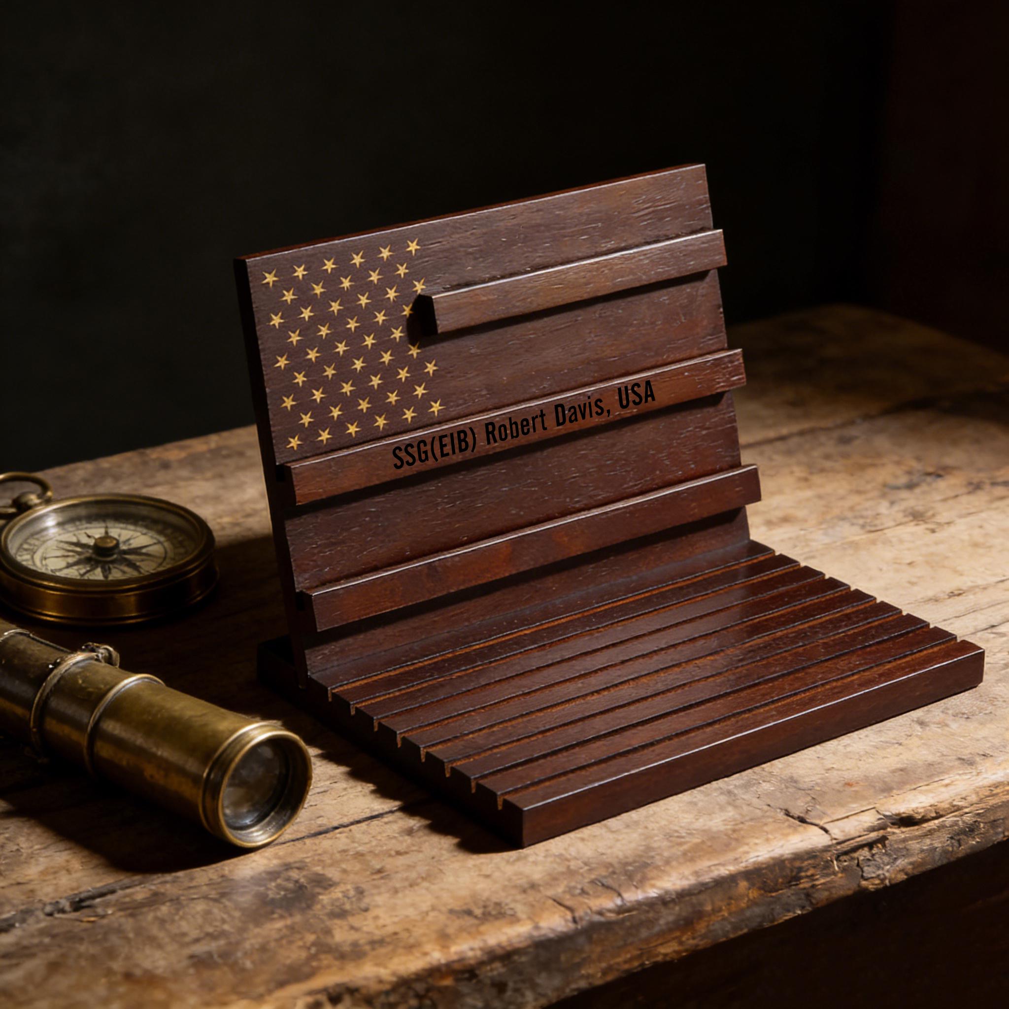 Custom Wooden Challenge Coin Display Rack, Personalized Military Coin ...