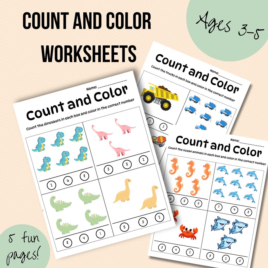 Preschool Counting Worksheets, Numbers 1-10 Activity, Toddler Printable ...