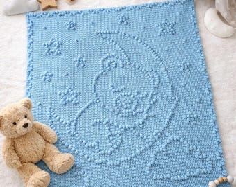 Sleepy Bear Baby Blanket Crochet Pattern