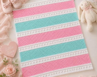 Stripes and Bobbles Baby Blanket Pattern