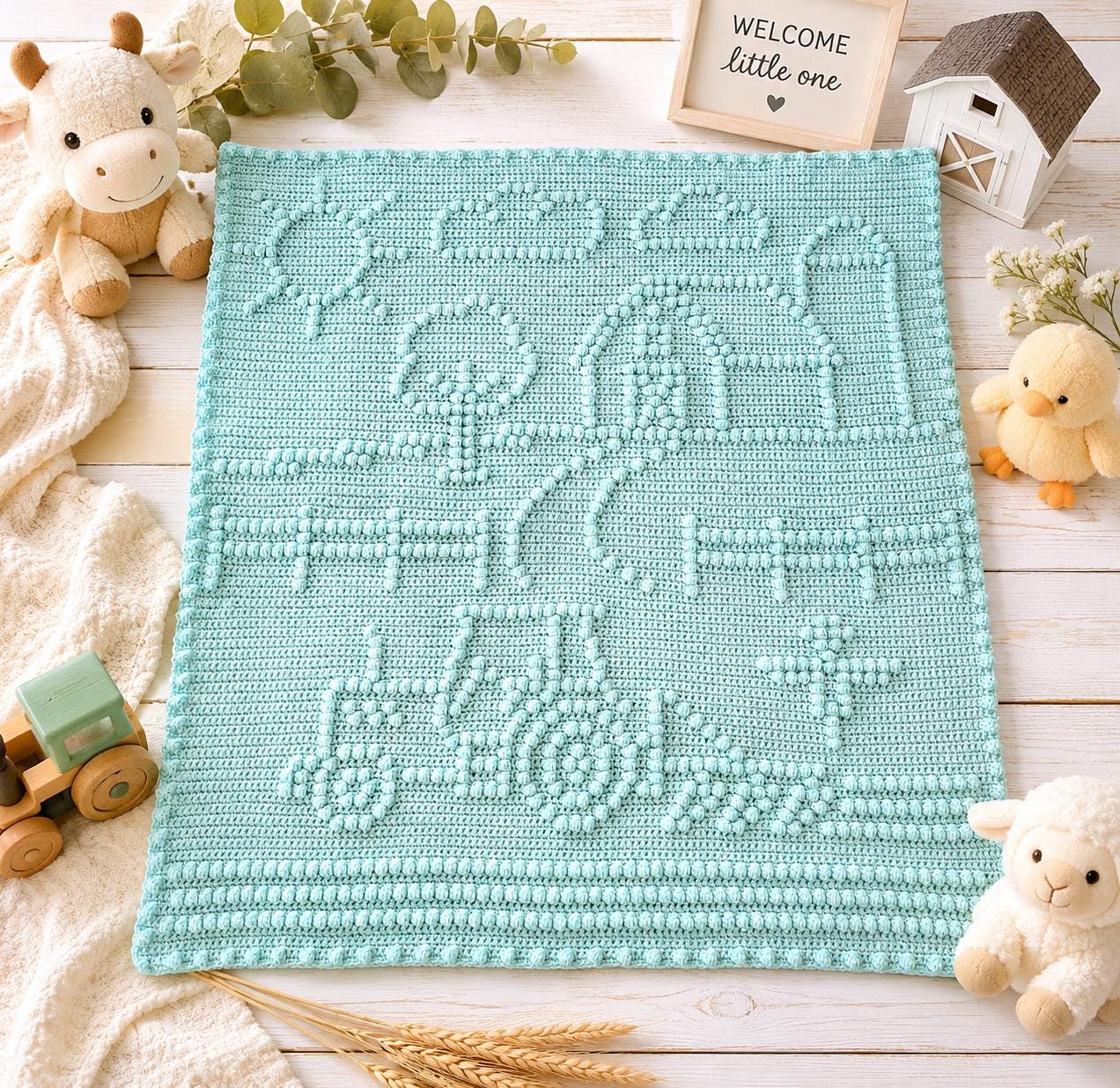 かぎ針編みの緑のブランケット - Etsy 日本