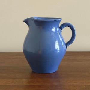 Vintage Bybee Pottery Blue Glazed Pitcher | Handcrafted Stoneware Pottery | Made in USA