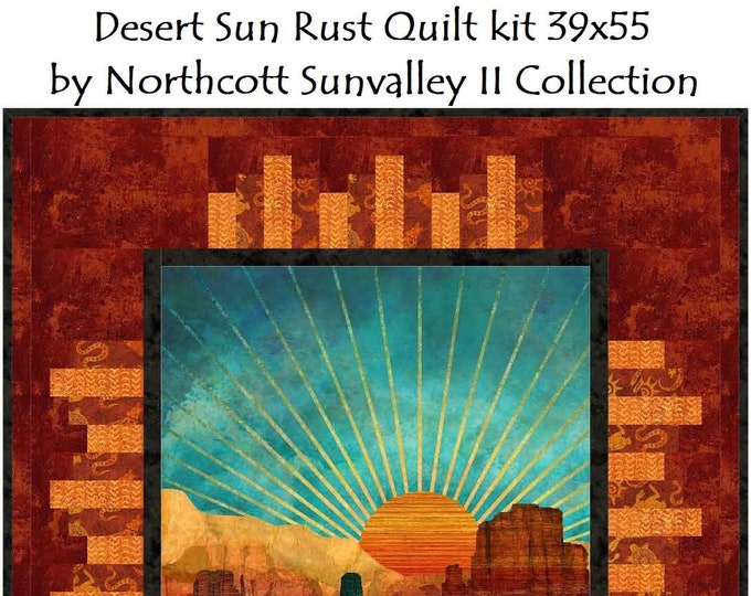 Desert Sun Rusty Red Quilt Kit 39x55 Northcott Sun Valley II Collection