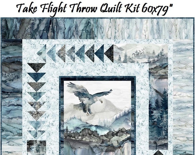 Take Flight Throw Quilt Kit 60x79 Northcott Soar Collection Confident