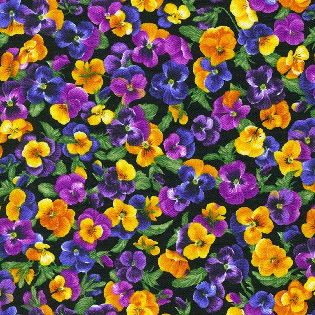 BRIGHTLY SO Pansy Floral Cotton Quilt Fabric by Debbie Beaves Etsy