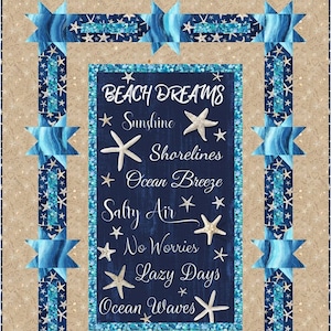 Striking Beach Dreams quilt kit by Timeless Treasures 52x70" Confident Beginner