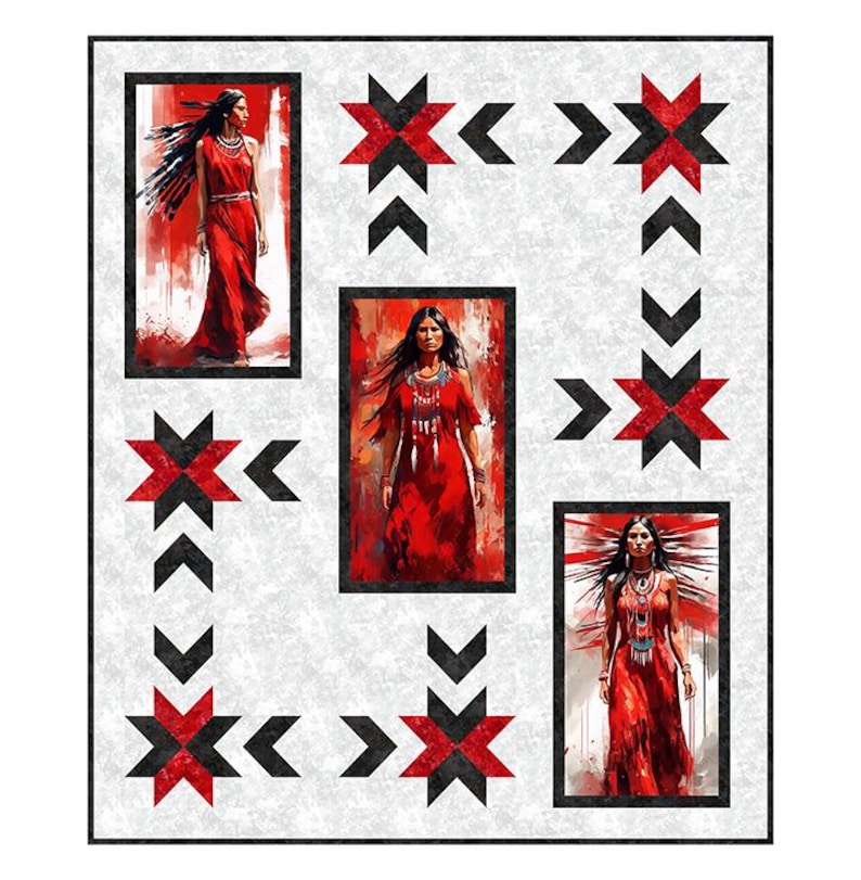 Sacred Sisters Quilt Kit 55x65 Northcott Indian Native American ...
