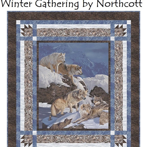 Wolf Pack Quilt Kit 65x73 Northcott Winter Gathering collection Beginner