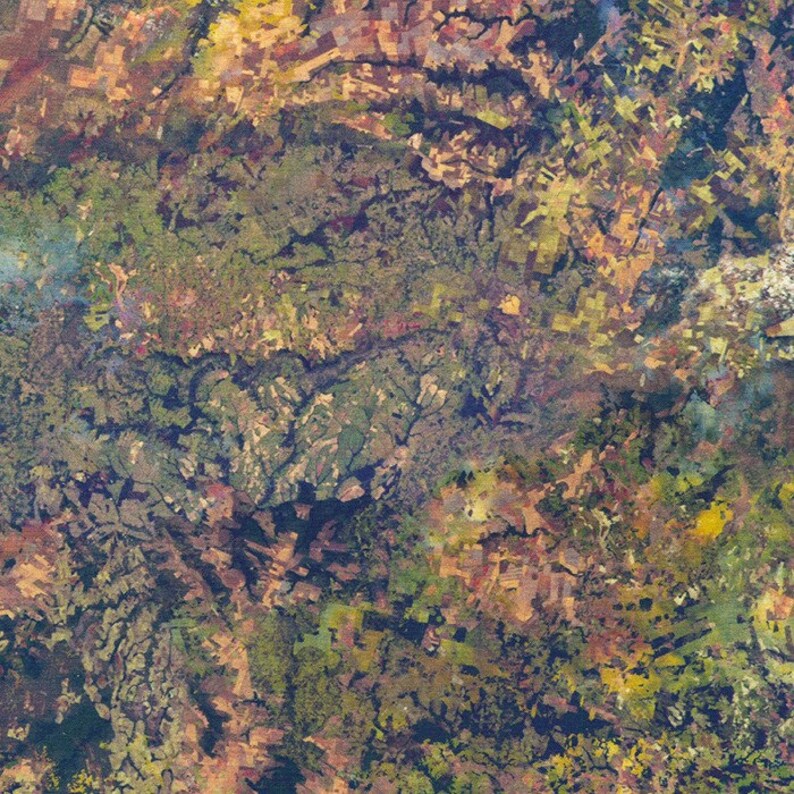 Earth Views Cotton Quilt Fabric Robert Kaufman Karen Nyberg Etsy