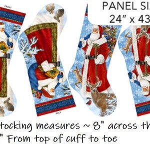 St. Nicholas Christmas Stockings Panel cotton Canvas fabric by Northcott 24x43