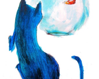 Gatto Blu - Stampa A3 +