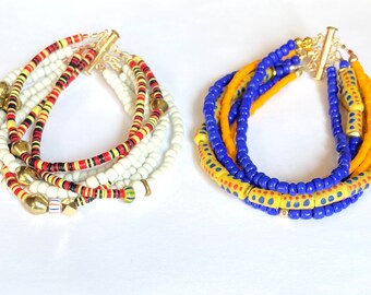 Handmade beaded bracelet for stylish and uniquer accessories, Chunky bracelet beaded, handmade bracelet women, gift for her, trade bead