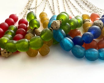 Recycled bead necklaces, Recycled necklace for women, colorful necklace for moms,  African beaded necklace, birthday gifts, gift for her